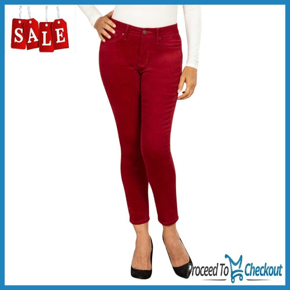 Petite Corduroy Pants Skinny Fit Mid-Rise Casual Comfort